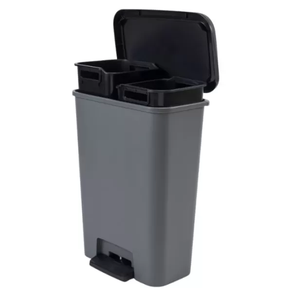 Odpadkový koš Compatta 23l + 23l tmavě šedý