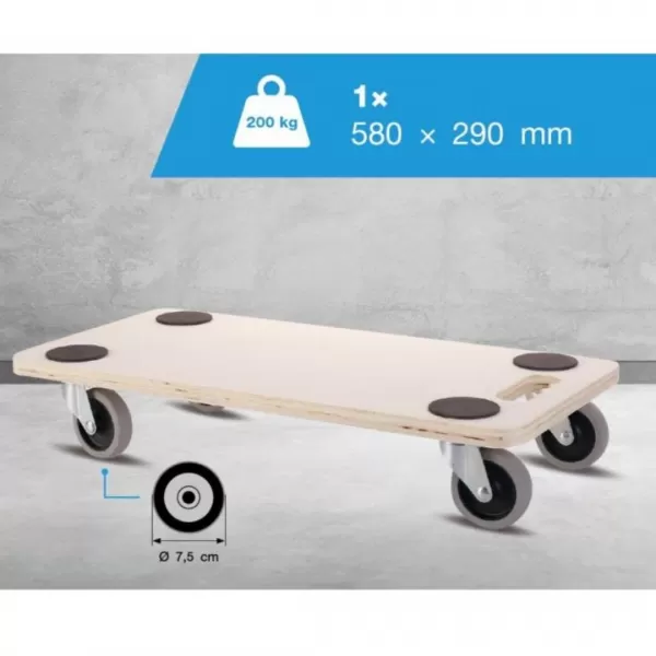 Deska transportní pro tvrdé podlahy 58x29cm MDF deska,nosnost 200kg