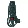 EMOS Prodlužovací kabel 3m/3 zásuvky/s vypínačem/zelený/PVC/1,5mm2