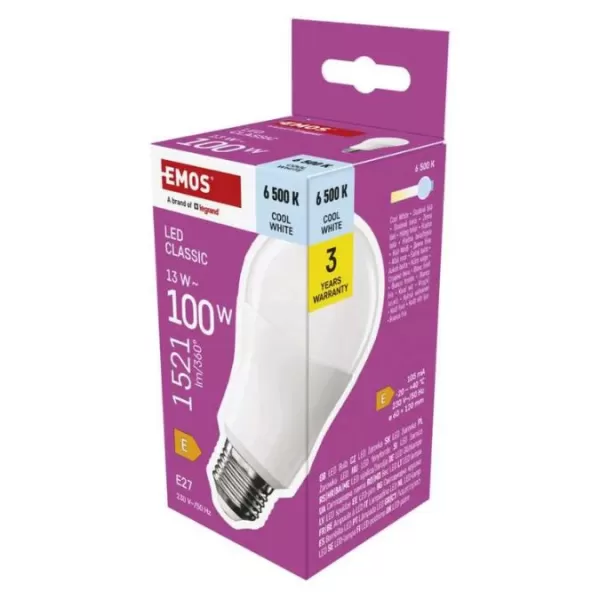 EMOS LED CLS A60 13W (100W) 1521lm E27 CW ZQ5E64