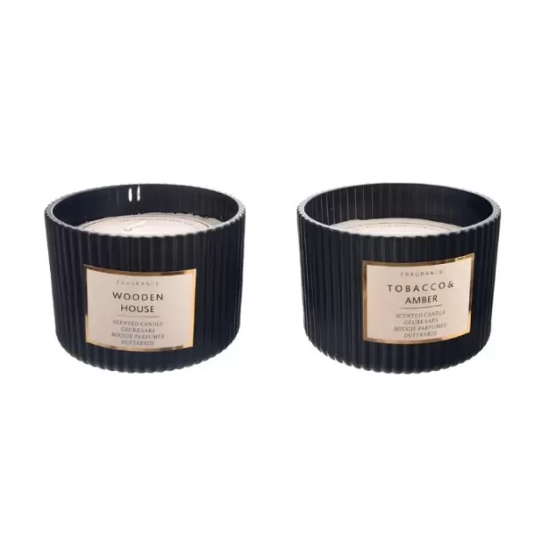 Svíčka sklo s vůní BLACK 250 g 12x12x8 cm 2ASS