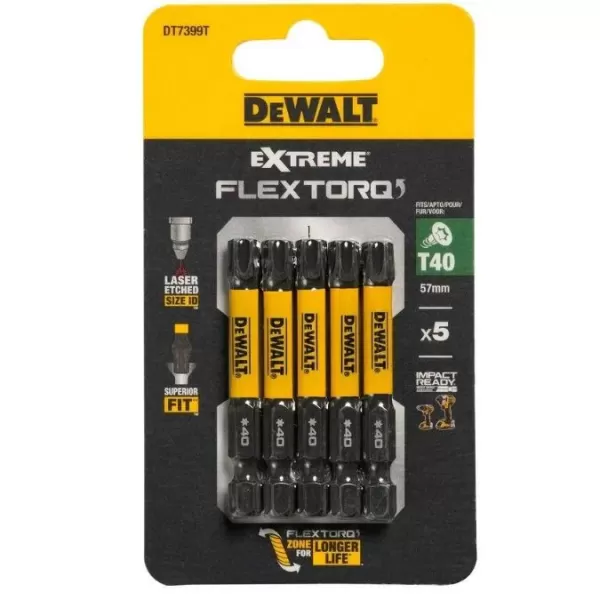 DeWALT Sada bitů 5dílů T40-50mm DT7399T
