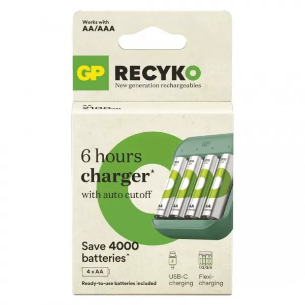 EMOS Nabíječka baterií GP Eco E221+2xAA REC 2100 B50224