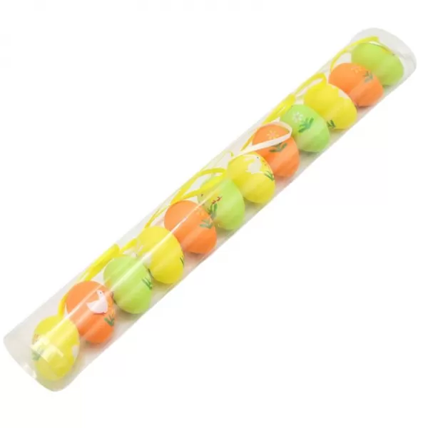 Dekorace - Vejce plast tuba 4cm/12ks bal. barev+zvíře