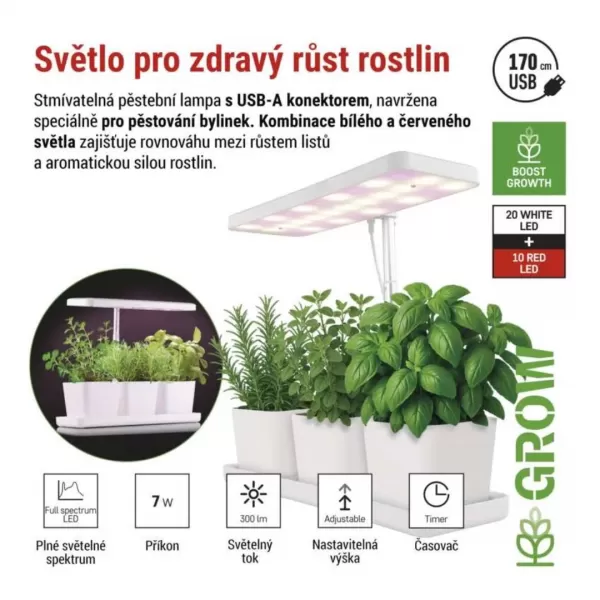 EMOS LED GROW pěstební lampa na bylinky Z7904