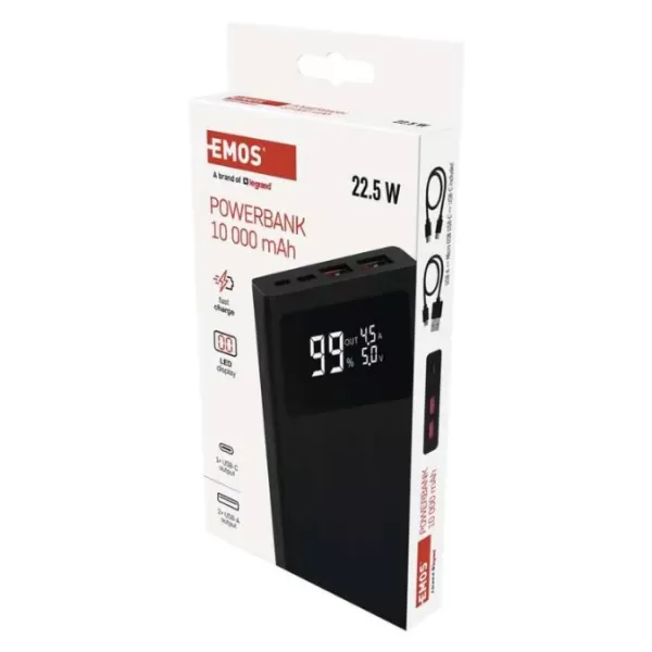 EMOS PWBANK BetaQ 10 10000 černá 2xUSB-A , 1xUSB-C