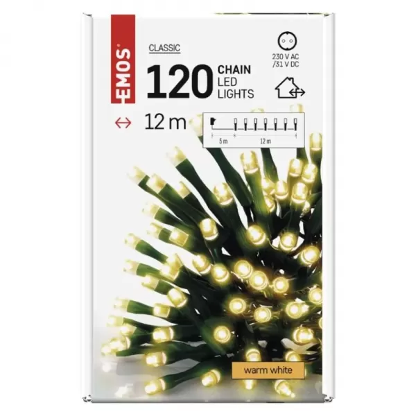 EMOS D4AW03 120LED XMAS CLS TIMER 12M WW-osvětlení vánoční