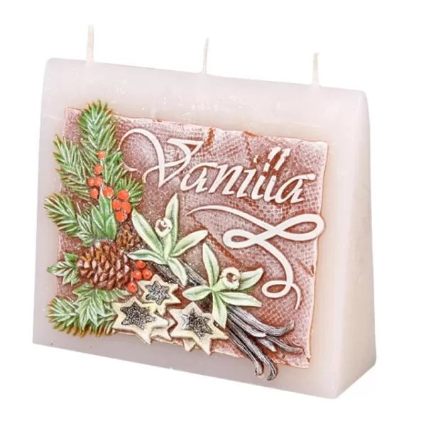 Svíčka VANILLA OBÁLKA zdobená vyřezávaná vonná 13x11cm