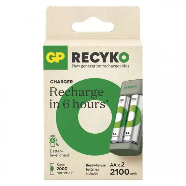 EMOS Nabíječka baterií GP B423+RECYKO 4xAA 2100 B50434