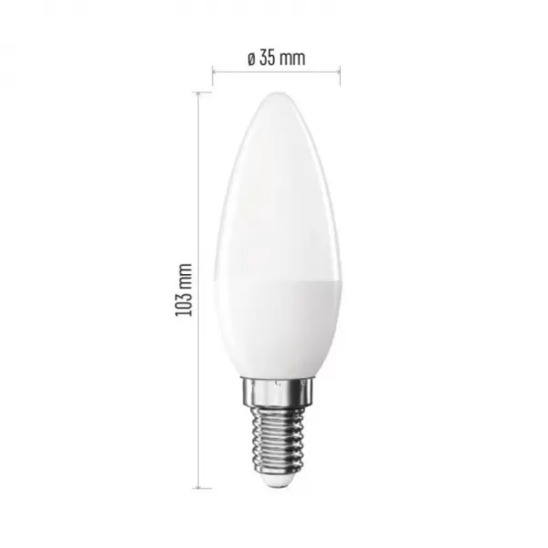 EMOS LED žárovka Classic svíčka/E14/4,2W (40W)/470lm/teplá bílá ZQ3E21