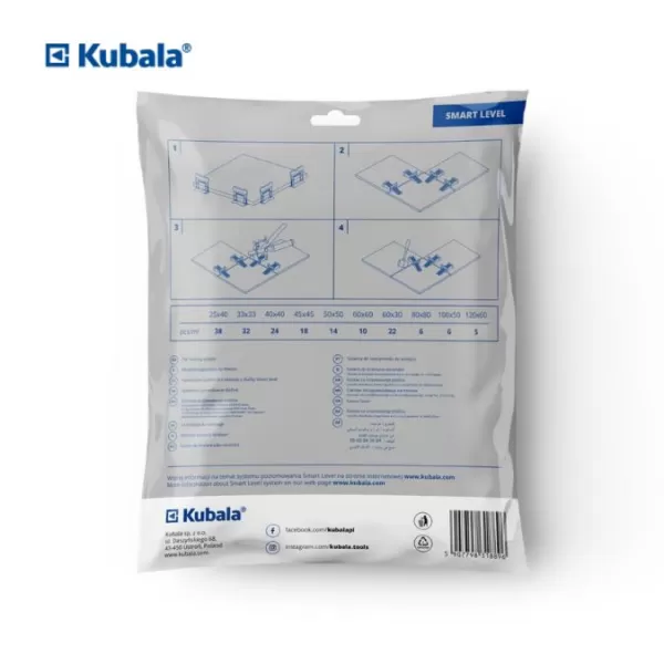 KUBALA Spony vysoké Smart Level, 1 mm, 100 ks