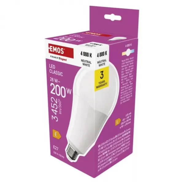 EMOS LED CLS A95 28W (200W) 3452lm E27 NW ZQ5E93