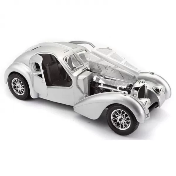 Bburago - Auta HOBBY, Bugatti Atlantic, stříbrná, 1:24