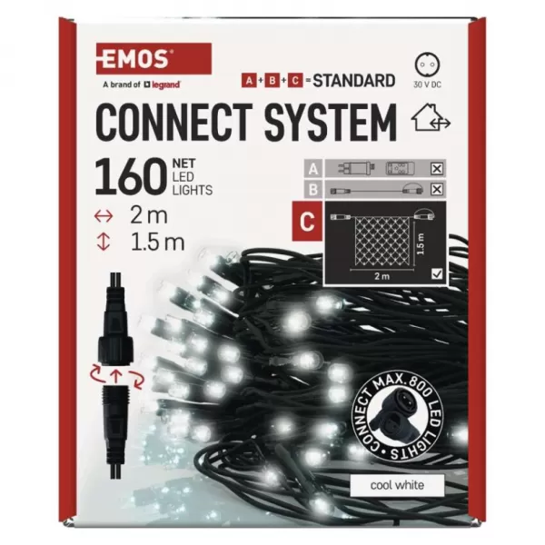 EMOS D1DC01 CONNECT NET 160LED 1,5X2M IP44-světýlka