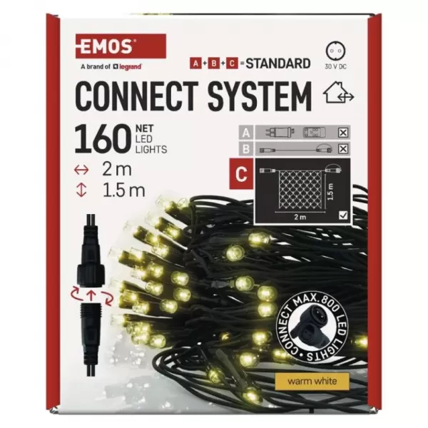 EMOS D1DW01 CONNECT NET 160 LED 1,5x2m IP44-světýlka
