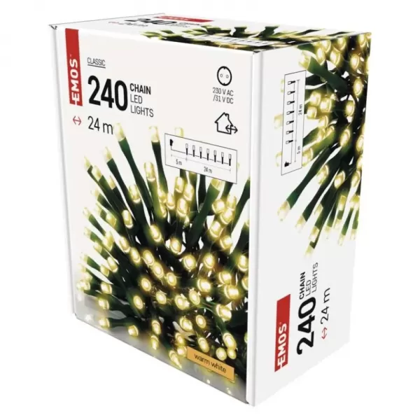 EMOS D4AW05 240LED XMAS CLS TIMER 24M WW-dekorace řetěz