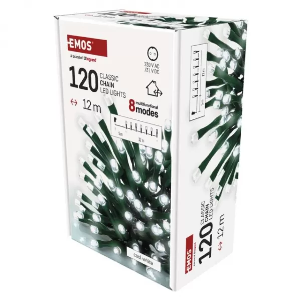 EMOS D4AC23 120LED XMAS CLS TIMER MF 12M CW-světýlka