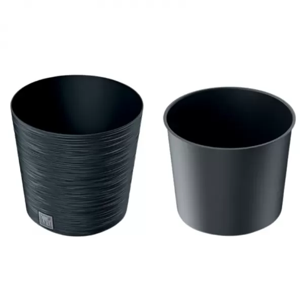 Obal na květník FURU ROUND 2v1 plastový zelený d25x25cm