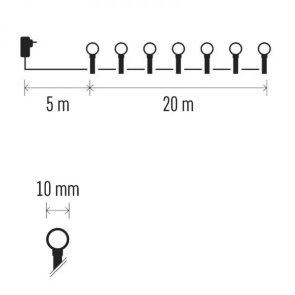 EMOS D5AC07 200LED CHERRYV MF 20M IP44 CW-světýlka