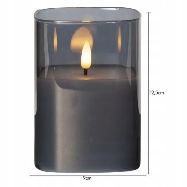 NIPEKO Svíce LED kouř. hranatá 13cm
