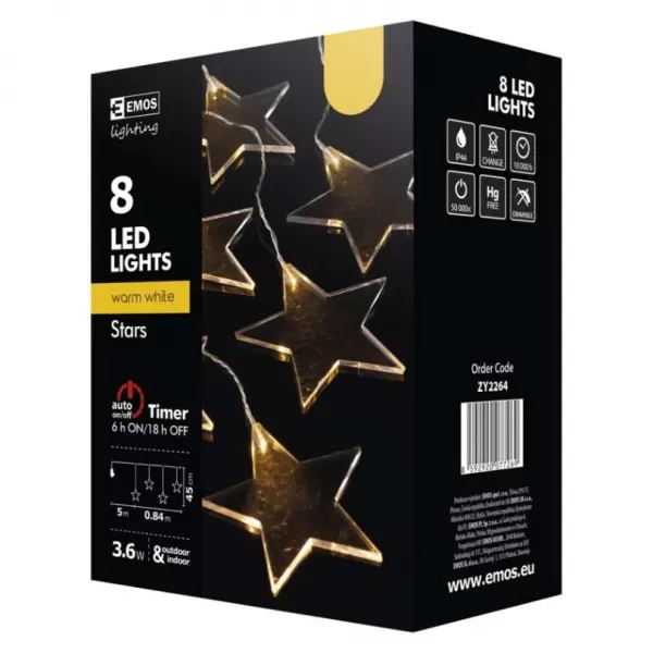 EMOS 8LED ACRYLIC STAR WW /ZY2264/