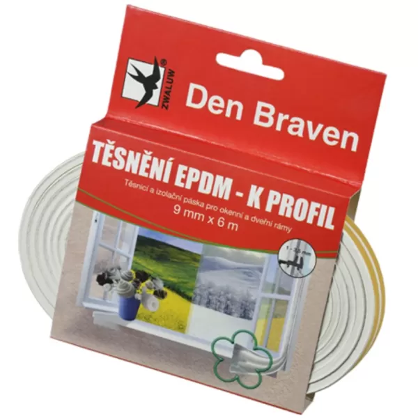 DENB profil Těsnící z EPDM pryže P-profil hnědý 9x5,5x6m Mappy