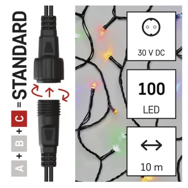 EMOS D1AM03 CONNECT CHAIN 100LED 10M IP44 MC-světýlka