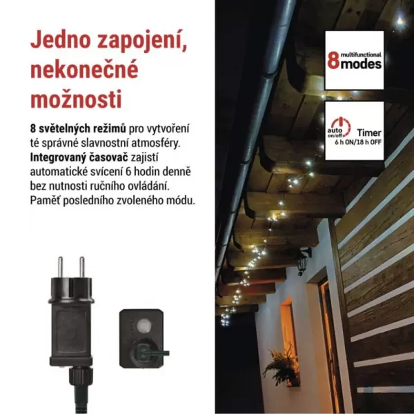 EMOS D4AC23 120LED XMAS CLS TIMER MF 12M CW-světýlka