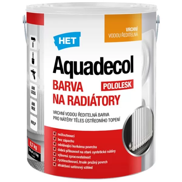HET Aquadecol barva na radiátory 0,7kg