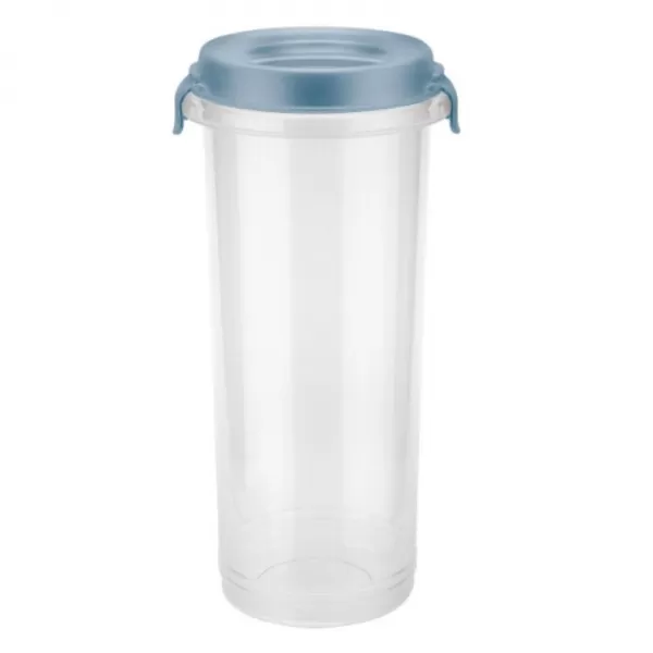 Dóza NOSTALGIA 2,25L s klipy transp/modrá