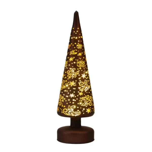 NIPEKO Dekor. jehlan LED 30cm čokol.bat.timer