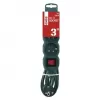 EMOS Prodlužovací kabel 3m/3 zásuvky/s vypínačem/zelený/PVC/1,5mm2