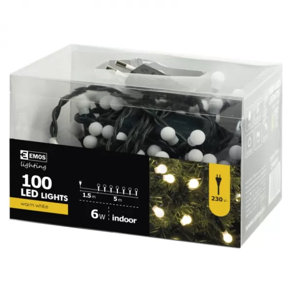 EMOS Řetěz vánoční 100LED XMAS CHERRY 5M IP20 WW /ZYK0205/