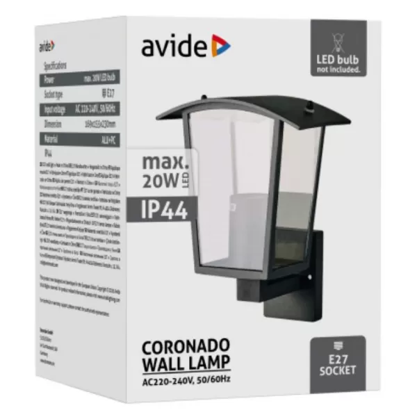 NIPEKO Svítidlo venkovní CORONADO E27 černá
