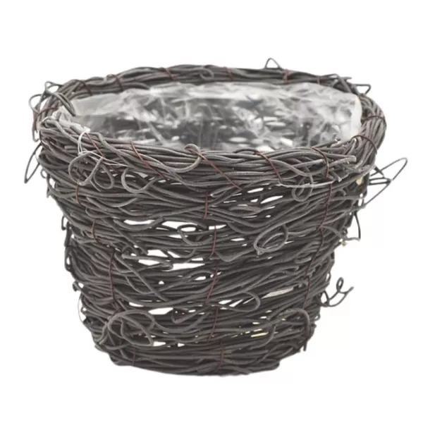 Dekorace - Obal vlákna plast 15x11cm šedý