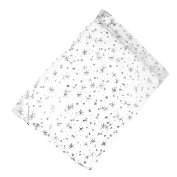 Sáček organza hvězda bílý/stříbrný 25x35 cm