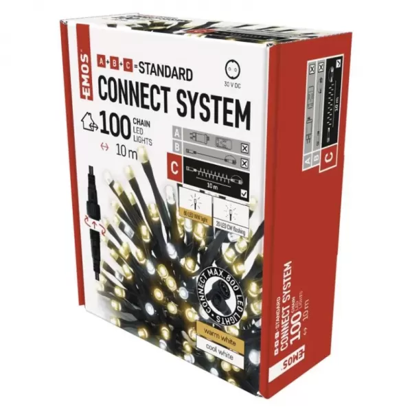 EMOS D1AN02 CONNECT CHAIN 100LED 10M IP44-světýlka