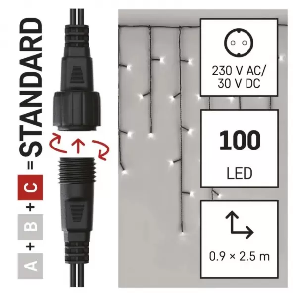 EMOS D1CC01 CONNECT ICICLE 100LED 2,5M IP44-světýlka