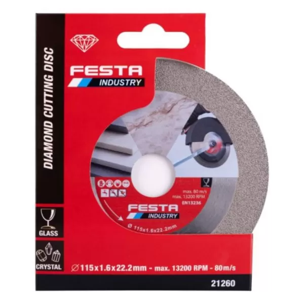 Kotouč diamantový na sklo FESTA INDUSTRY řezný / brusný