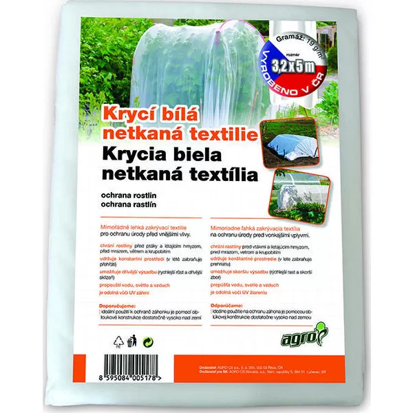 AGRO 3,2 x 5 m Krycí netkaná textilie bílá