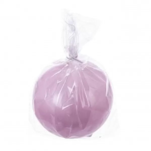 Svíčka koule lesk pudrová růžová 410 g pr. 10 cm