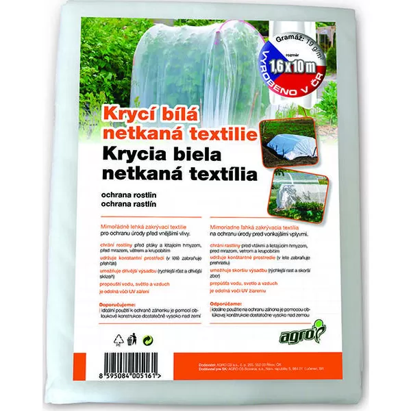 AGRO 1,6 x 10 m Krycí netkaná textilie bílá