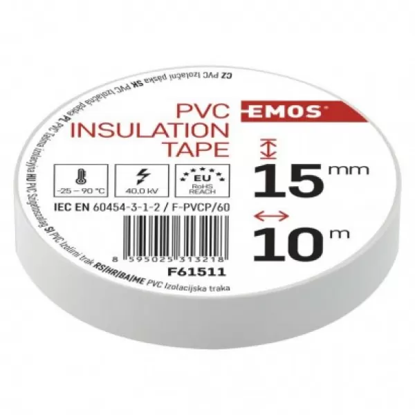 EMOS Páska PVC 15/10 Bílá F61511