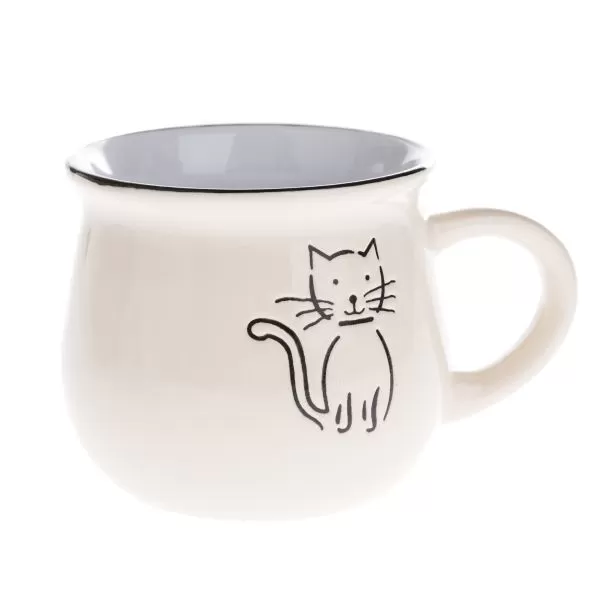 Hrnek ker. kočka béžový 368 ml