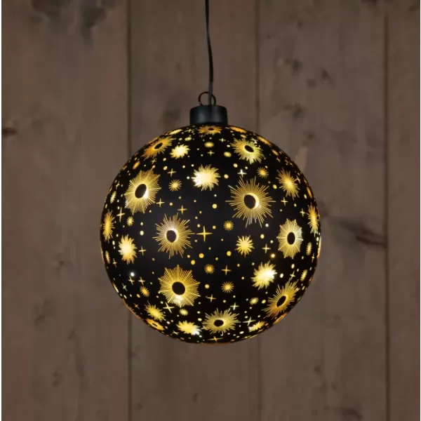 NIPEKO Dekor.koule černá 15cm LED