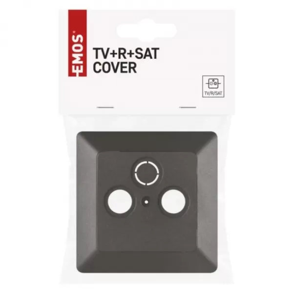 EMOS Kryt zásuvky TV+rozhlas+satelit, antracit A6004.8