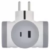 EMOS Rozbočovací zásuvka 2×, 1×USB-A+1×USB-C, bílo-šedá