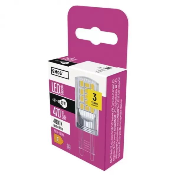 EMOS LED CLS JC 4W (40W) 470lm G9 NW (ZQ9545)