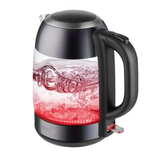 CONCEPT RK4082 Rychlovarná konvice skleněná 1,7l tmavý nerez