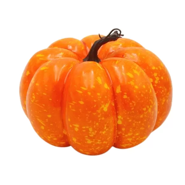Dekorace - Dýně v žluté síťce 20cm oranž